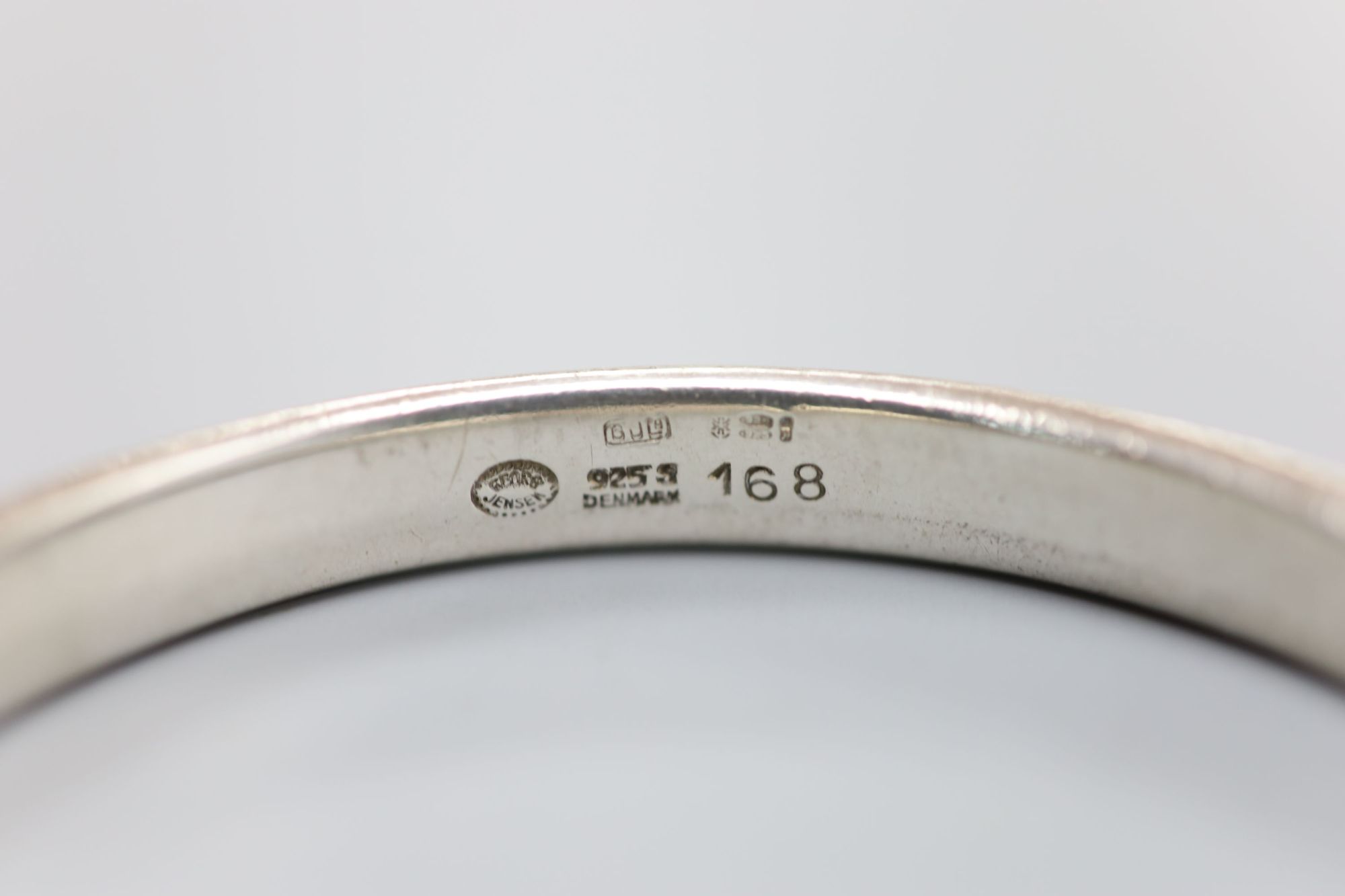 An early 1970s Georg Jensen sterling bangle design no. 168, 75.9 grams, import marks for London, 1970.